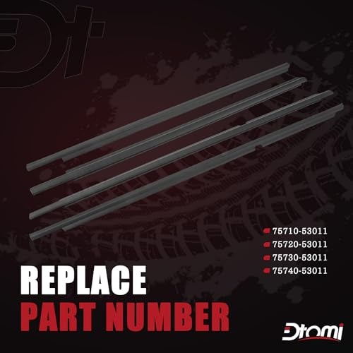 Dtomi Weatherstrip Door Window Moulding Trim Seal Belt Window Weather Stripping Compatible with Lexus Vehicle IS300 20012005 30L Replaces 7571053011 7572053011 7573053011 7574053011 4PCS - Image 3