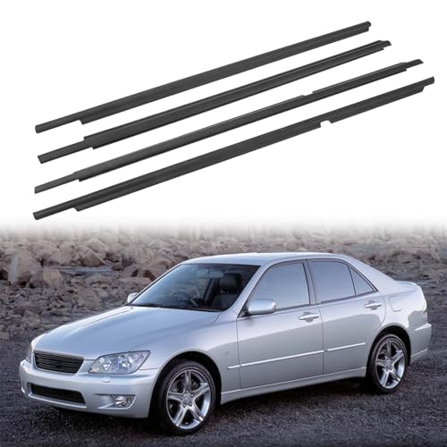 Dtomi Weatherstrip Door Window Moulding Trim Seal Belt Window Weather Stripping Compatible with Lexus Vehicle IS300 20012005 30L Replaces 7571053011 7572053011 7573053011 7574053011 4PCS - Image 1