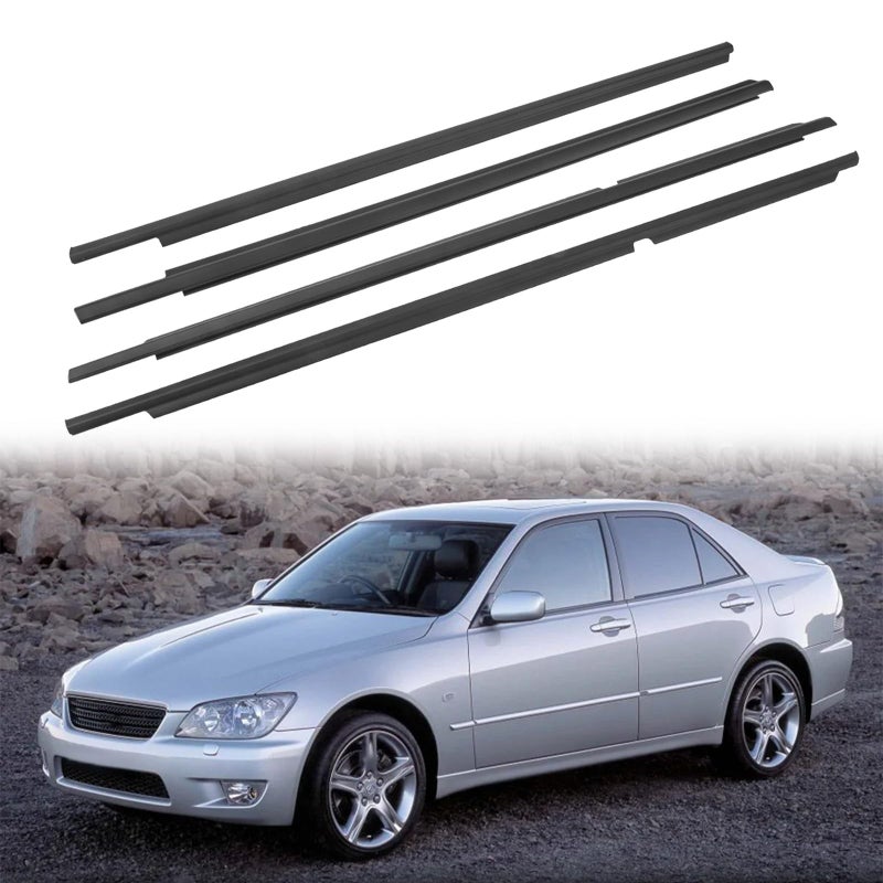 Dtomi Weatherstrip Door Window Moulding Trim Seal Belt Window Weather Stripping Compatible with Lexus Vehicle IS300 20012005 30L Replaces 7571053011 7572053011 7573053011 7574053011 4PCS - Image 2