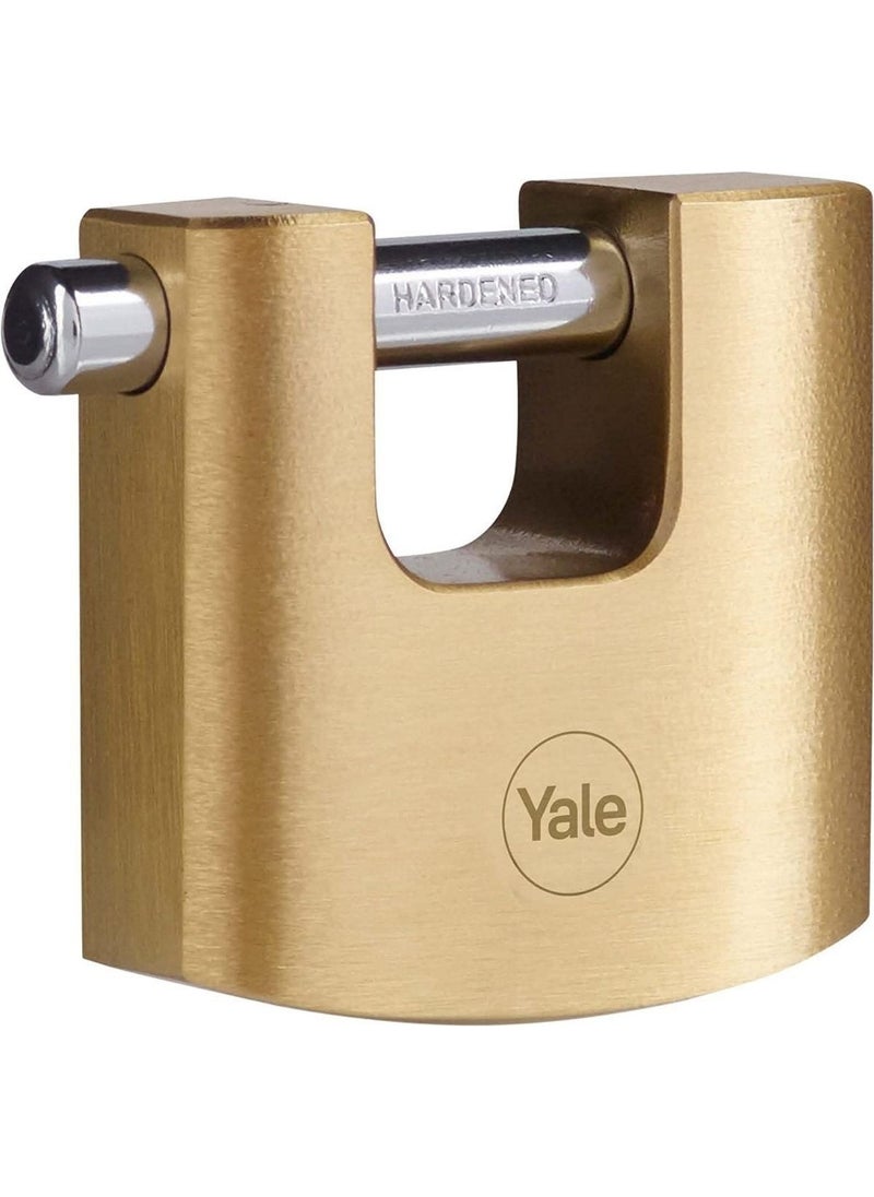Yale Oval Sliding Pin Brass Padlock 80 mm  - Image 1