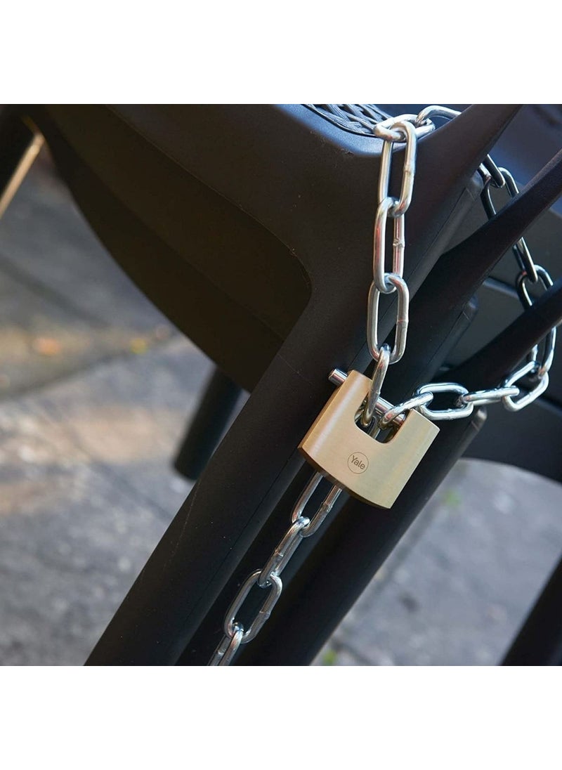 Yale Oval Sliding Pin Brass Padlock 80 mm  - Image 3