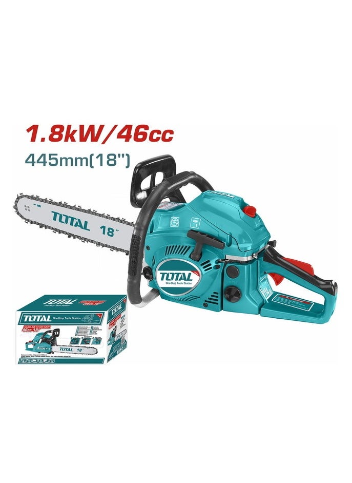 TOTAL Gasoline Chain Saw 46cc 18 Inch 1.8Kw TG5451811