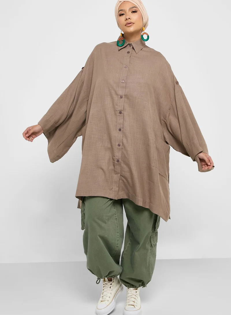 Khizana Oversized Linen Tunic