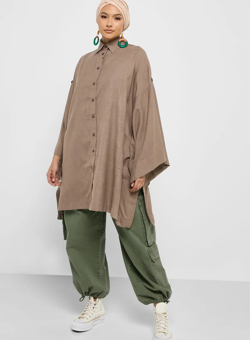 Khizana Oversized Linen Tunic