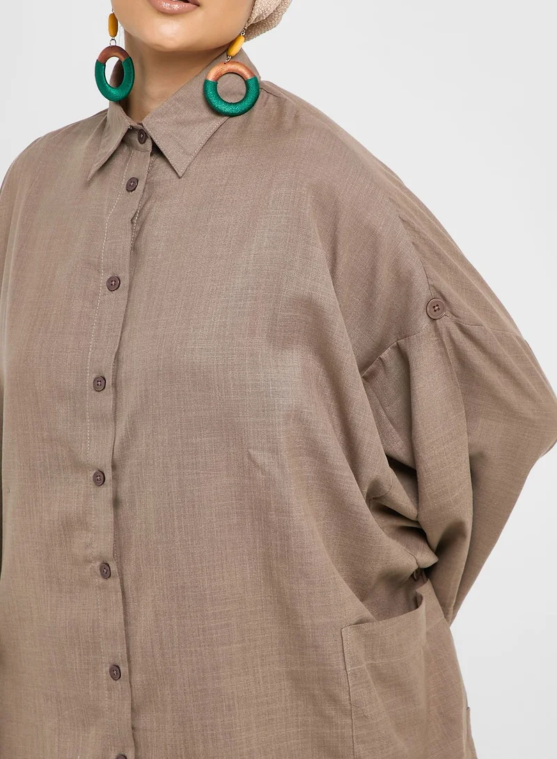 Khizana Oversized Linen Tunic