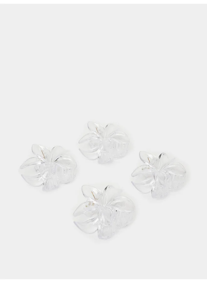 ستايلي Styli Set of 4 - Transparent Hair Claw Clip