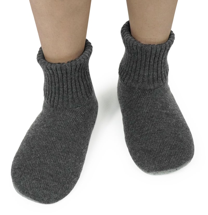 BenSorts Warm Slipper Socks with Grips Women Fuzzy Non Slip Indoor Christmas Gifts Stocking Stuffers Dark Gray Size 8.5 9.5 10.5 - Image 2