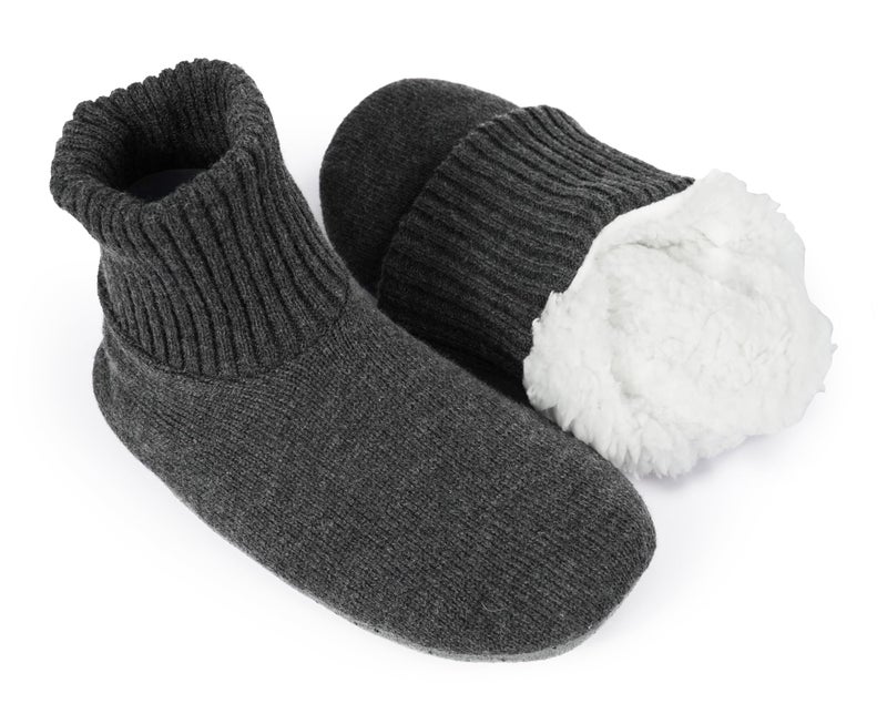 BenSorts Warm Slipper Socks with Grips Women Fuzzy Non Slip Indoor Christmas Gifts Stocking Stuffers Dark Gray Size 8.5 9.5 10.5 - Image 3