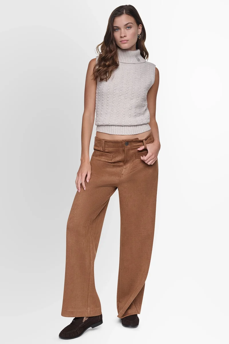 DKNY HIGH RISE CROPPED WIDE LEG