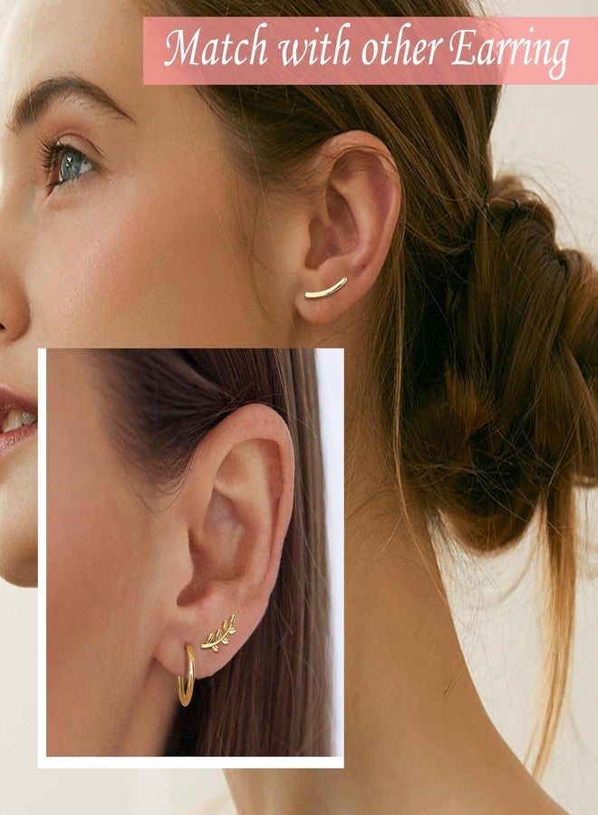 VAMA FASHIONS 18K 5 Pair Plated Multiple Pericing Anti Tarnish Stud Earrings Hypoallergenic Helix Tragus Waterproof Ear Studs Combo Set For Women (18K Gold Plated Helix Stud Earrings) - Image 2