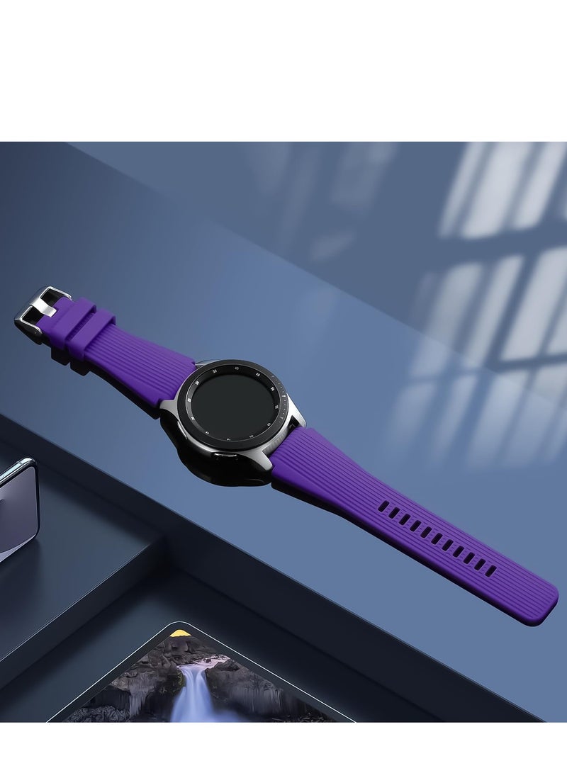 Silicone Sport Band 22MM Strap For Samsung Galaxy Watch 3 45mm/Watch 46mm/Gear S3/Huawei watch GT3 GT4 46MM/Huawei Watch 3&4/3&4 Pro/GT2E/GT2 Pro/GT GT2 46MM/Amaz fit GTR 4/3/3Pro/2/2e Violet - Image 2