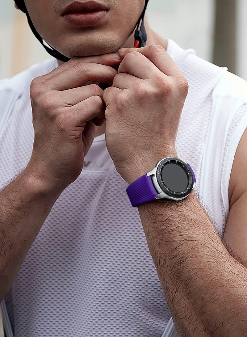 Silicone Sport Band 22MM Strap For Samsung Galaxy Watch 3 45mm/Watch 46mm/Gear S3/Huawei watch GT3 GT4 46MM/Huawei Watch 3&4/3&4 Pro/GT2E/GT2 Pro/GT GT2 46MM/Amaz fit GTR 4/3/3Pro/2/2e Violet - Image 3