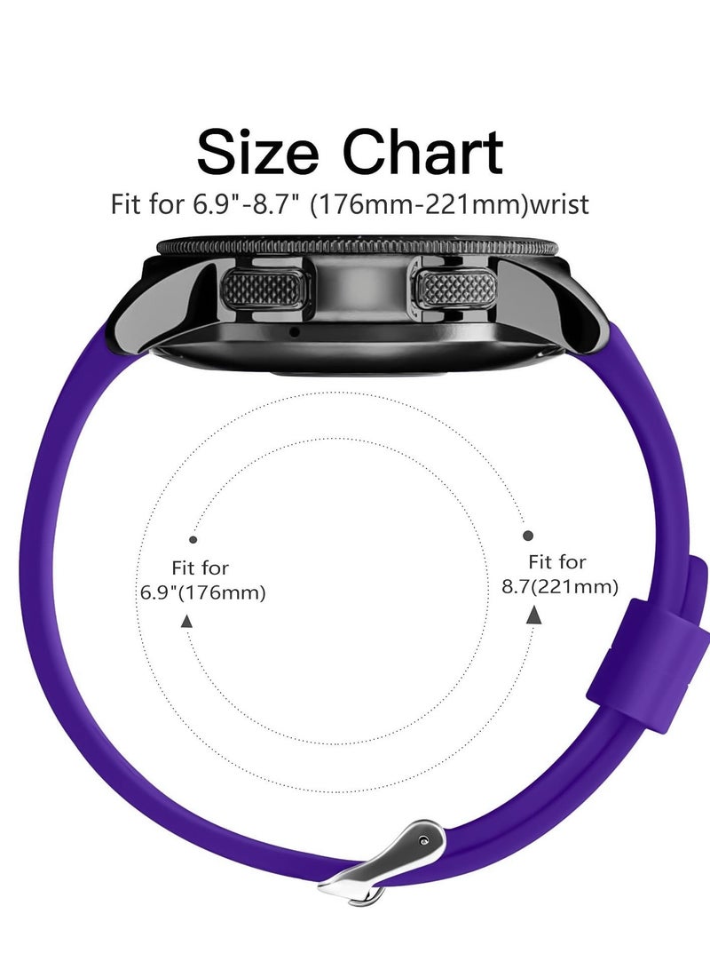 Silicone Sport Band 22MM Strap For Samsung Galaxy Watch 3 45mm/Watch 46mm/Gear S3/Huawei watch GT3 GT4 46MM/Huawei Watch 3&4/3&4 Pro/GT2E/GT2 Pro/GT GT2 46MM/Amaz fit GTR 4/3/3Pro/2/2e Violet - Image 4