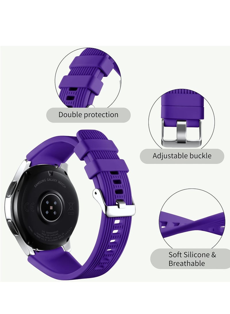 Silicone Sport Band 22MM Strap For Samsung Galaxy Watch 3 45mm/Watch 46mm/Gear S3/Huawei watch GT3 GT4 46MM/Huawei Watch 3&4/3&4 Pro/GT2E/GT2 Pro/GT GT2 46MM/Amaz fit GTR 4/3/3Pro/2/2e Violet - Image 5