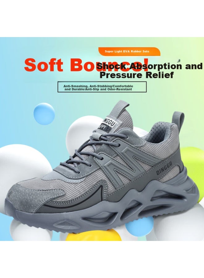 Dinggu Dinggu Men'S Labor Protection Shoes, Four Seasons Work Shoes For Men, Anti-Smashing, Anti-Piercing Steel Toe, Breathable And Lightweight 953Hui44 - Image 1