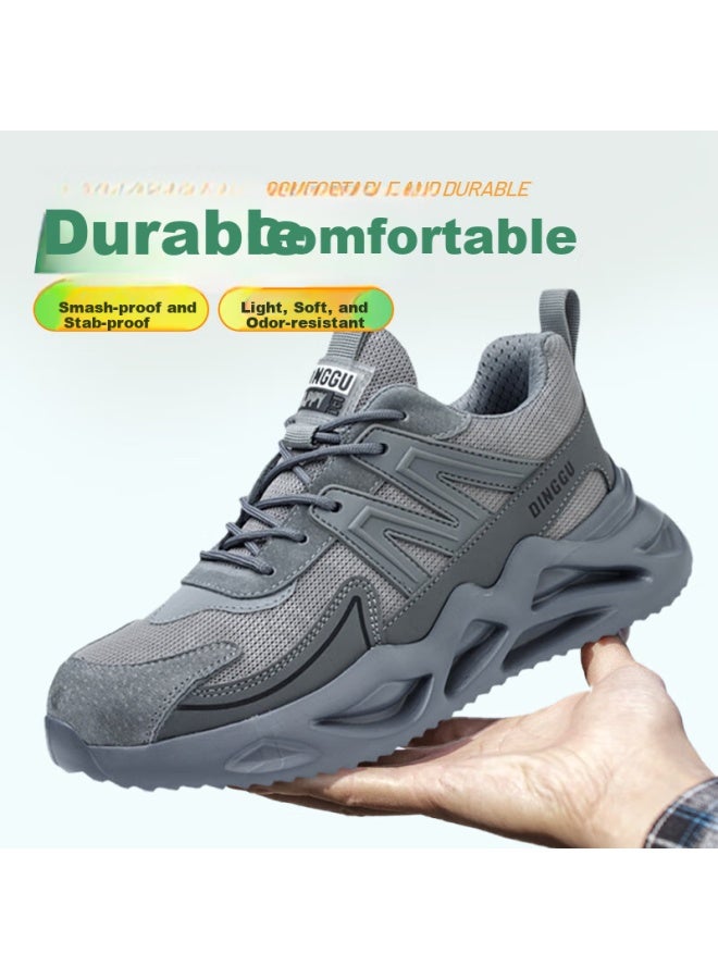 Dinggu Dinggu Men'S Labor Protection Shoes, Four Seasons Work Shoes For Men, Anti-Smashing, Anti-Piercing Steel Toe, Breathable And Lightweight 953Hui44 - Image 2