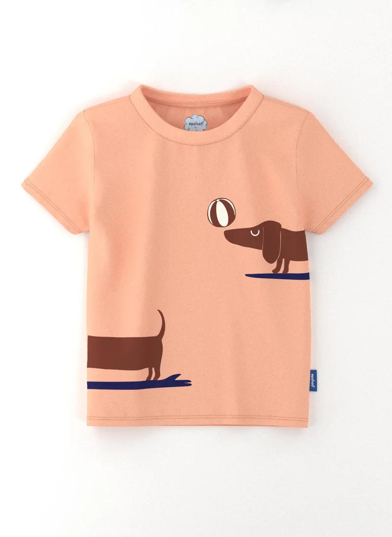 Nautinati Blue & Peach Nautinati Boys' Pack of 2 Cotton Beach Graphic Printed T-shirts for Men | Best Price UAE