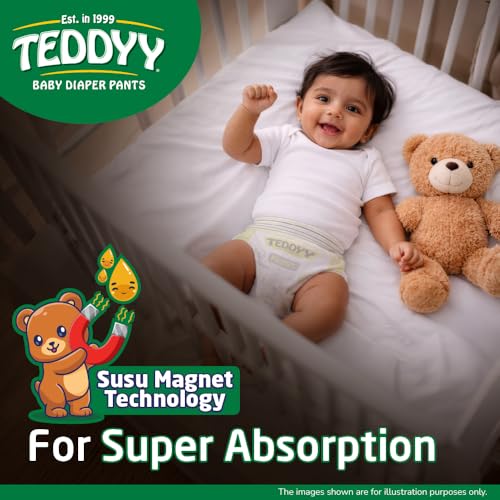TEDDYY Easy Baby NB Size Diaper Pant Style | 36 Count (New Born) | Upto 5 kgs (Pack of 2) | Long Protection Hours | Anti-Bacterial | Airy Breathable Fit | Rapid Soaker Channels with Wetness Indicator - Image 2