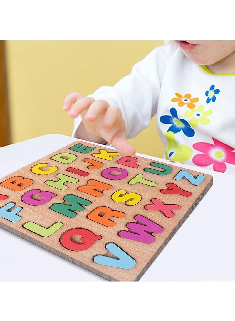 CATANES Wooden Puzzles for Toddlers Wooden Alphabet Number Puzzles Toddler Learning Puzzle Toys for Kids 2 in 1 Puzzle for Toddlers Age 3+ - Image 5