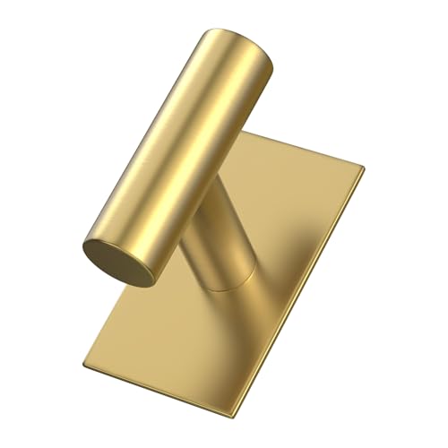 VAEHOLD Wall Towel Hooks, Heavy Duty Sticky Holder Waterproof Towel Hooks for Hanging Coat, Clothes, Closet Hook Wall Mount for Kitchen (Gold, 2 Pack) - Image 5