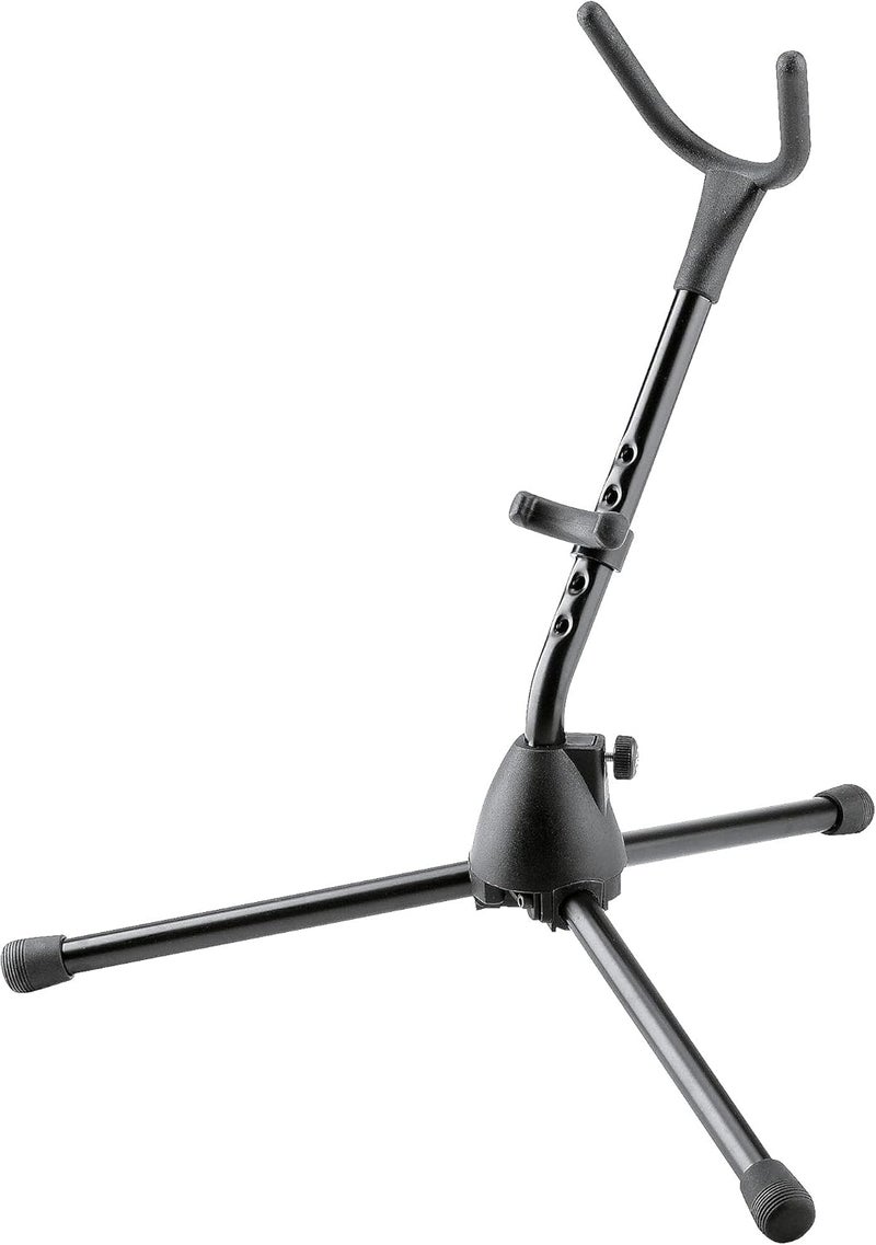 K.M König & Meyer Saxophone Tripod Stand 14300.000.55 | Stable Secure Adjustable/Folding Stand For Eb Alto /Bb Tenor Sax | Lightweight & Compact | Flex Upper Support | Made in Germany | Black - Image 1