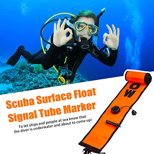 Pluzluce 5FT Dive SMB Surface Marker Buoy, High Visibility Inflatable Scuba Signal Tube with Reflective Strip, Safety Sausage Surface Signal Marker Buoy Float for Underwater Diving Snorkeling - Image 4