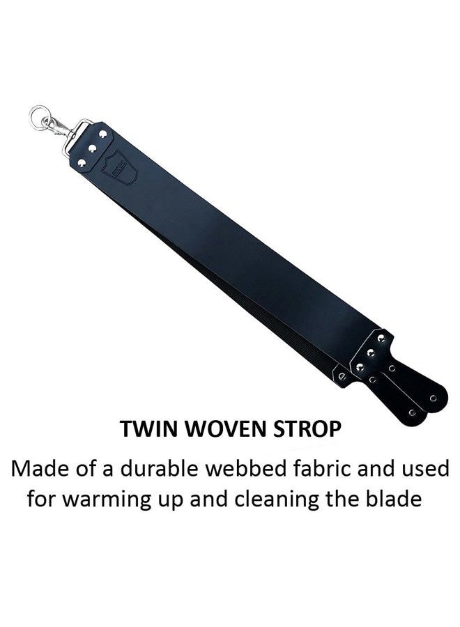 Parker Safety Razor Parker's Handmade Latigo Leather Straight Razor Strop for Sharpening Straight Razors & Knives – Made in USA – 3” x 27” (Black) - Image 3