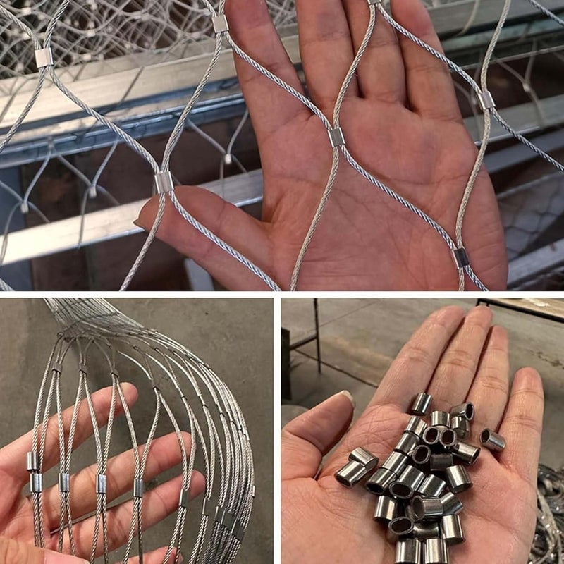 Stainless Steel Rope Wire Mesh Safety Net Protection Rope Net，Flexible Wire Rope Mesh, Balcony Stair Anti-Fall Net for Cats Birds Protective Mesh for Zoo Cage Fence, Balcony, Stair(5cm/2mm,2x1 - Image 2