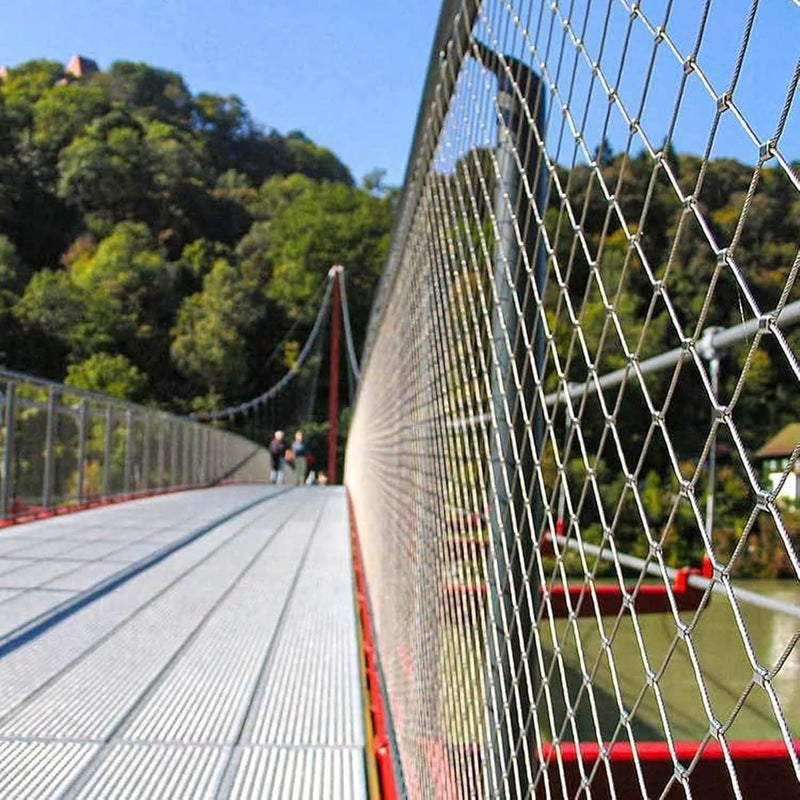 Stainless Steel Rope Wire Mesh Safety Net Protection Rope Net，Flexible Wire Rope Mesh, Balcony Stair Anti-Fall Net for Cats Birds Protective Mesh for Zoo Cage Fence, Balcony, Stair(5cm/2mm,2x1 - Image 3