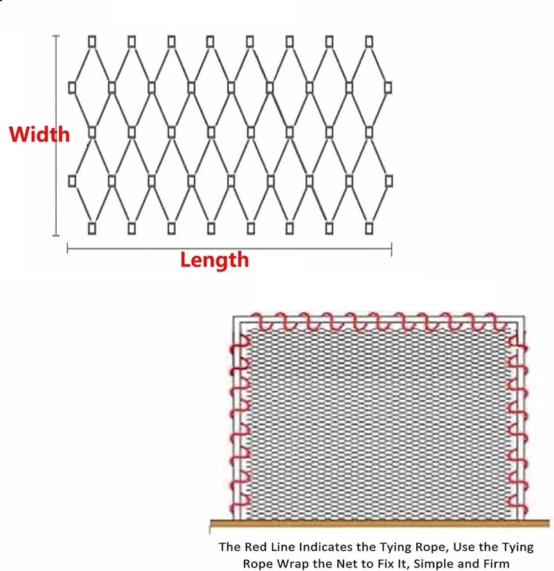 Stainless Steel Rope Wire Mesh Safety Net Protection Rope Net，Flexible Wire Rope Mesh, Balcony Stair Anti-Fall Net for Cats Birds Protective Mesh for Zoo Cage Fence, Balcony, Stair(5cm/2mm,2x1 - Image 5