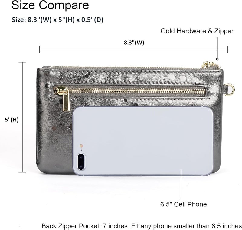 befen Genuine Leather Wristlet Clutch RFID Blocking Bag Cell Phone Wallet Purse Wristlet Wallet Purses and Handbags for Women - Image 5