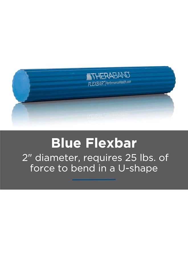 TheraBand FlexBar Resistance Bar for Medial Epicondylitis Relieve Tendonitis Pain & Improve Grip Strength Tennis Elbow Golfers Elbow and Tendinitis Blue Heavy Advanced - Image 5