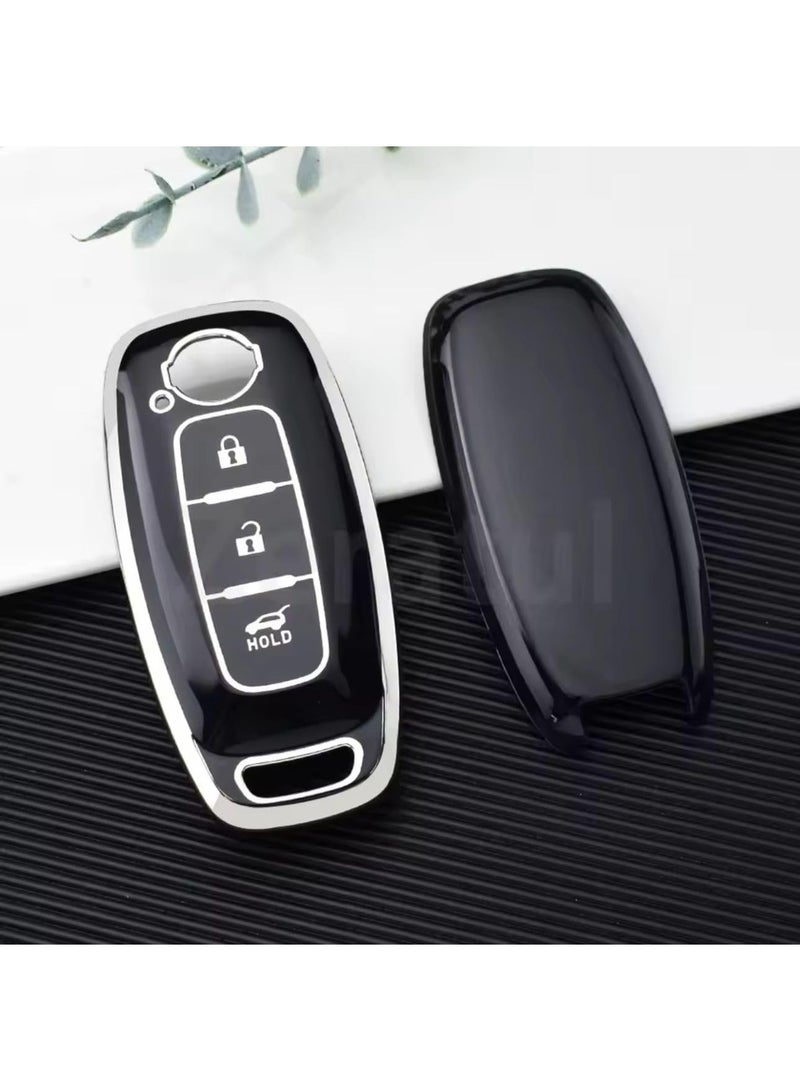 UShop U-Shop ✔ Car Key Case Cover, Polyurethane, Keyless Protector, Clasp Fob Holder Bag, 3 Buttons, Qashqai - Image 2