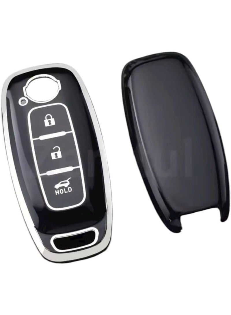 UShop U-Shop ✔ Car Key Case Cover, Polyurethane, Keyless Protector, Clasp Fob Holder Bag, 3 Buttons, Qashqai - Image 1