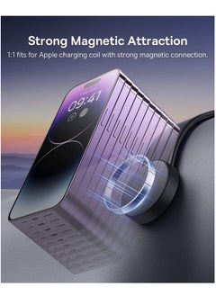 C02 Magnetic Phone Holder Car Magnetic Phone Holder, MagSafe Dashboard Holder Compatible with iPhone 15 Pro Max, 15 Pro, 15 Plus Tesla Bendable Memory Titanium Alloy Suitable for All Dashboards, Windshields (Supports Wireless Charging)
