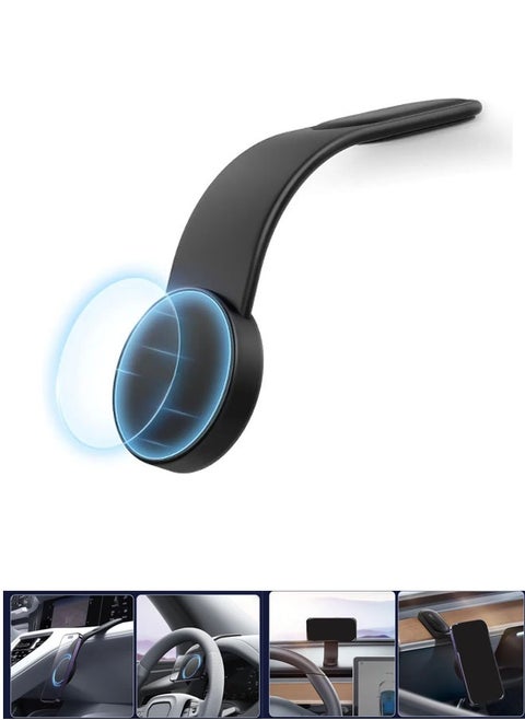C02 Magnetic Phone Holder Car Magnetic Phone Holder, MagSafe Dashboard Holder Compatible with iPhone 15 Pro Max, 15 Pro, 15 Plus Tesla Bendable Memory Titanium Alloy Suitable for All Dashboards, Windshields (Supports Wireless Charging)