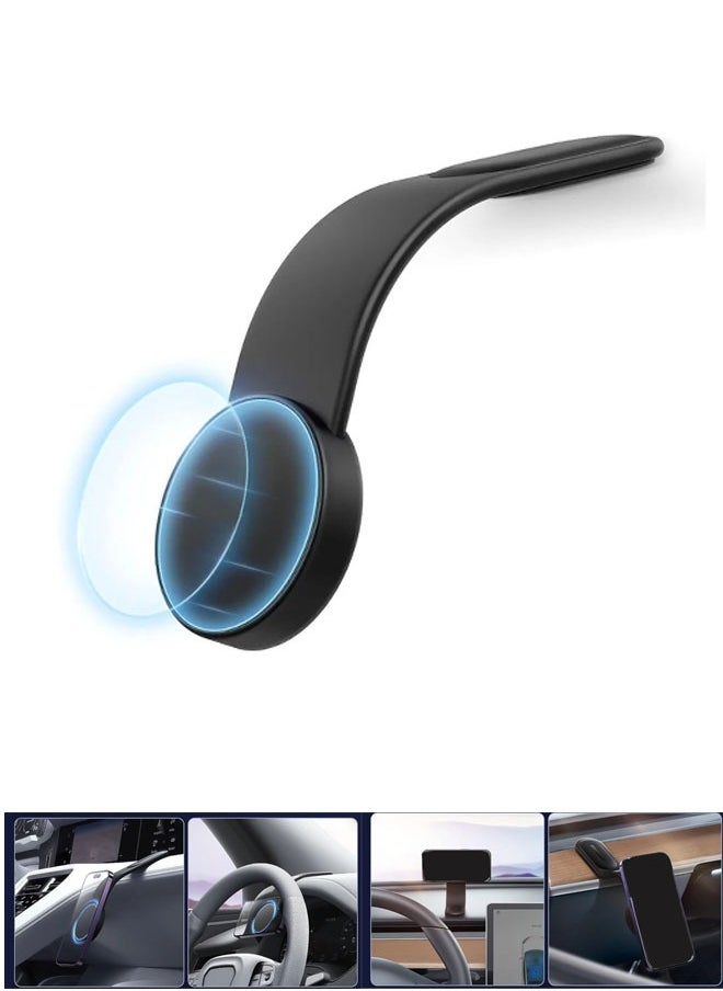 C02 Magnetic Phone Holder Car Magnetic Phone Holder, MagSafe Dashboard Holder Compatible with iPhone 15 Pro Max, 15 Pro, 15 Plus Tesla Bendable Memory Titanium Alloy Suitable for All Dashboards, Windshields (Supports Wireless Charging)
