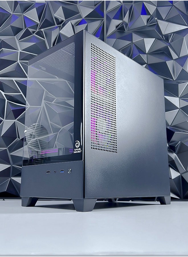 Game Sekret - Dark Nova Air m-ATX Computer Gaming PC Case - 180 degrees Panoramic design without barrier | Tempered Glass walls | 6 RGB Fans with Color Controller | 360mm Radiator Support | Mid Tower Computer Case | USB 3.0 Input/Output Port | 2 Magnet Dust Filter. - Image 1