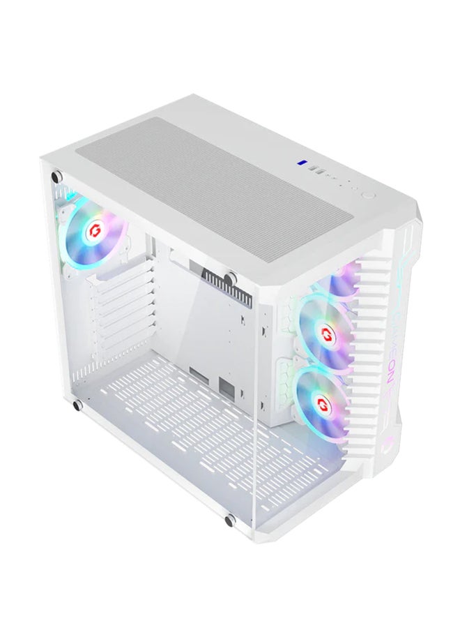 GAMEON Emperor Arctic III Series Mid Tower Gaming Case - ARGB+Remote, 7 Fans Case White - Image 4