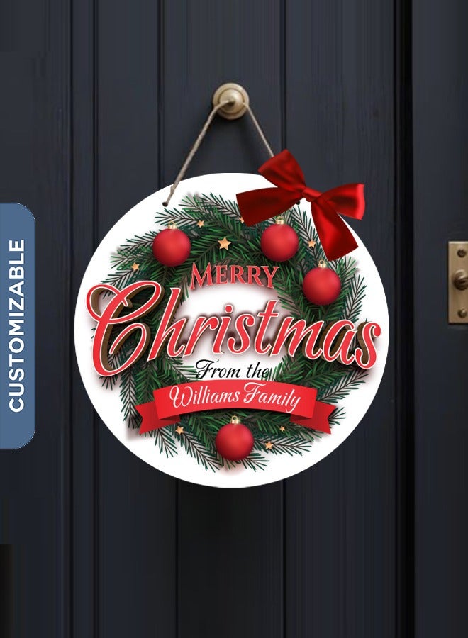 Share the Love Personalised Christmas Door Sign - Unique Christmas Home Decor with Custom Name - Image 1