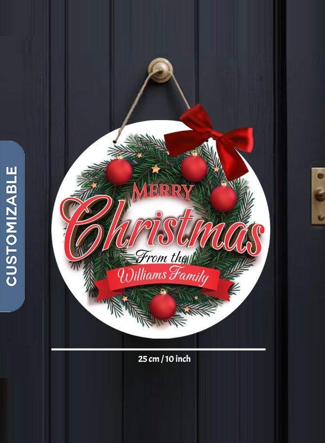 Share the Love Personalised Christmas Door Sign - Unique Christmas Home Decor with Custom Name - Image 2