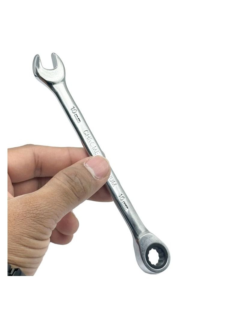 تولز مجموعة الفك والحلقة مقاس المفك: 10 مم مصنوع من فولاذ الكروم والفاناديوم - Image 4