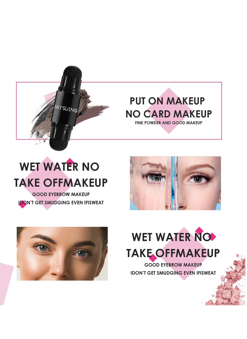 Jaysuing Eyebrow Stamp Stencil Kit Dual-Color, Perfect Instant Brows Every Time, Adjustable for all Eyebrow Shapes, Waterproof and Sweatproof, Reusable & Super Easy To Use (DARK BROWN + NEARLY BLACK)  - Image 5