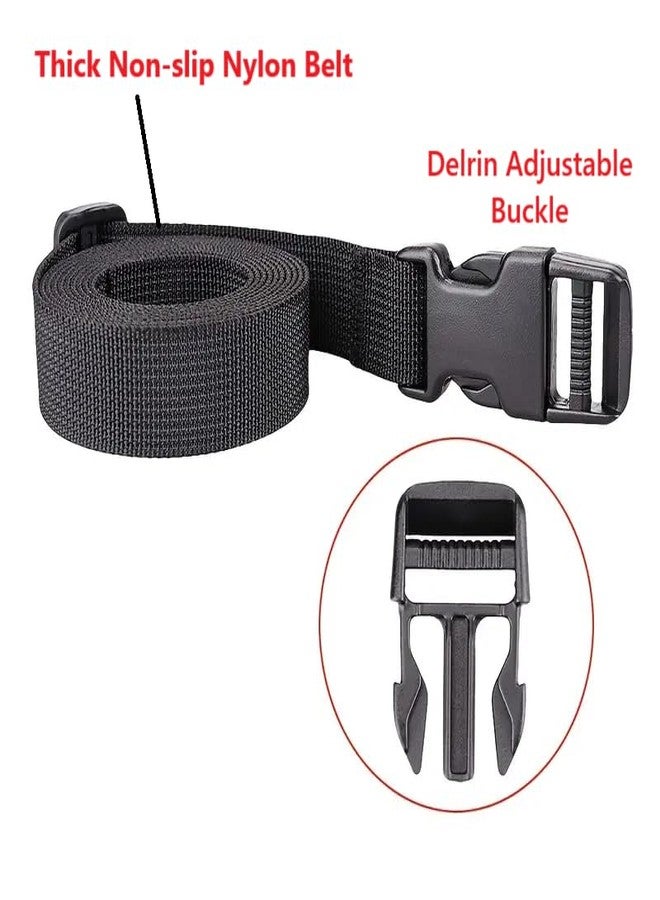 BASRI Secure & Versatile Utility Strap Belt - 10 Foot Long by 4cm Wide - Durable Lashing Strap with Multiple Use Adjustable, Delrin Buckle - Image 2