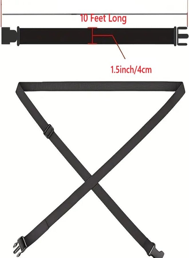 BASRI Secure & Versatile Utility Strap Belt - 10 Foot Long by 4cm Wide - Durable Lashing Strap with Multiple Use Adjustable, Delrin Buckle - Image 3