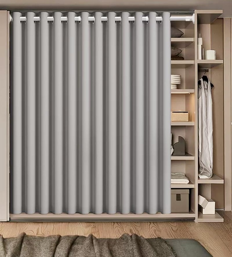 AiFish Grey Doorway Curtain Solid Blackout Patio Door Curtain Panel 78 Inch Grommet Drapes Room Darkening Thermal Insulated Energy Efficient Window Treatment for Bay Window 1 Panel W106 x L78 Inch - Image 2