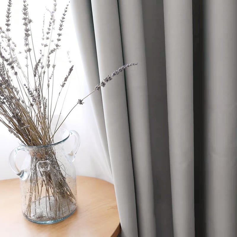 AiFish Grey Doorway Curtain Solid Blackout Patio Door Curtain Panel 78 Inch Grommet Drapes Room Darkening Thermal Insulated Energy Efficient Window Treatment for Bay Window 1 Panel W106 x L78 Inch - Image 5