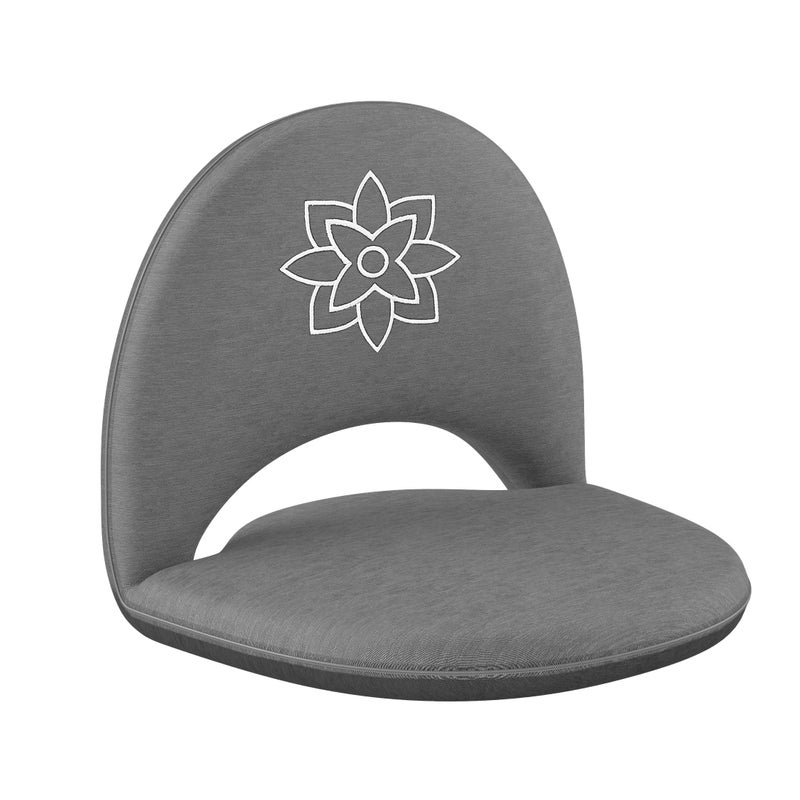 Mindful Modern Meditation Chair  Adjustable Floor Chair with Back Support  Padded Floor Seat for Posture Support and Comfort  Portable Folds Flat for Storage  IndoorOutdoor Use  Slate Grey