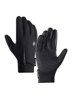 KASTWAVE Cycling Gloves Bicycling Gloves Anti Slip Shock Absorbing Men Women Winter Cycling Gloves Three Fingers Touch Screen Fleece Windproof Waterproof Warm Outdoors Sport Gloves  - Image 1