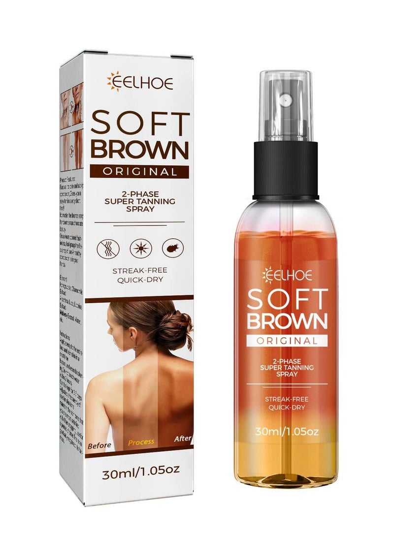 إيلهو بخاخ التسمير الذاتي Instant Radiance - خال من الخطوط ، سريع الجفاف ومرطب ، توهج طويل الأمد - 30 مل / 1 أونصة سائلة - Image 1